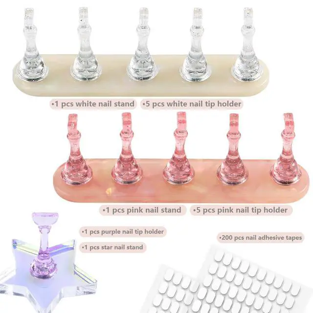 Alt view image 2 of 7 - Nail Stand for Press On Nails Art Display and Practice, 1 Pcs Star Shaped Acrylic Strong Magnetic Nail Holder for Painting with 200 PCS Double-Sided Tape for Home DIY Beginner Salon Supplies