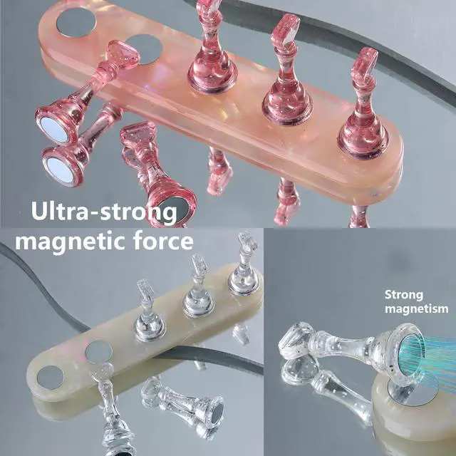 Alt view image 4 of 7 - Nail Stand for Press On Nails Art Display and Practice, 1 Pcs Star Shaped Acrylic Strong Magnetic Nail Holder for Painting with 200 PCS Double-Sided Tape for Home DIY Beginner Salon Supplies
