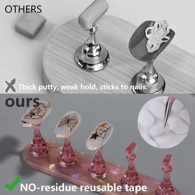 Alt view image 5 of 7 - Nail Stand for Press On Nails Art Display and Practice, 1 Pcs Star Shaped Acrylic Strong Magnetic Nail Holder for Painting with 200 PCS Double-Sided Tape for Home DIY Beginner Salon Supplies