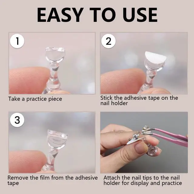 Alt view image 7 of 7 - Nail Stand for Press On Nails Art Display and Practice, 1 Pcs Star Shaped Acrylic Strong Magnetic Nail Holder for Painting with 200 PCS Double-Sided Tape for Home DIY Beginner Salon Supplies
