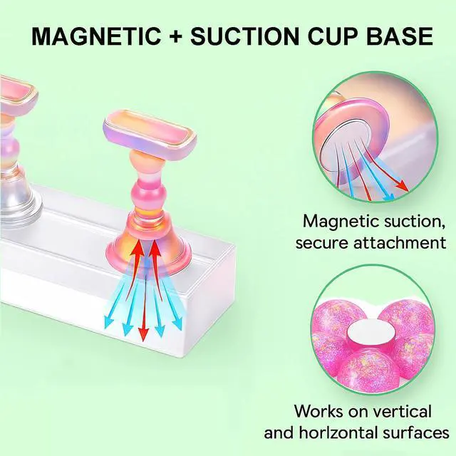 Alt view image 2 of 7 - Nail Stand for Press On Nails 2 Set Acrylic Nail Holders for Nail Art Practice, 10 Nail Stands, 60Pcs Reusable Putty, Flower Shaped Base & Tweezers, Nail Art Tool Kit for Salon & Home