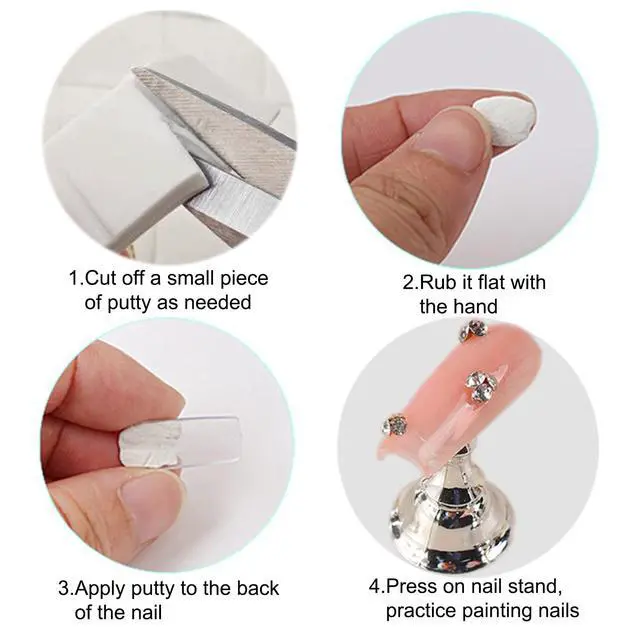 Alt view image 4 of 7 - 2Set Acrylic Nail Stands with 42pcs Reusable Putty Metal Nail Holder for Painting Nail Display Stand Nail Hand Practice Nail Tip Stand Magnetic Nail Art Tools DIY for Homes and Salons