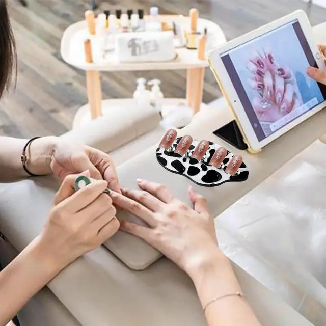 Alt view image 6 of 7 - 2Set Acrylic Nail Stands with 42pcs Reusable Putty Metal Nail Holder for Painting Nail Display Stand Nail Hand Practice Nail Tip Stand Magnetic Nail Art Tools DIY for Homes and Salons