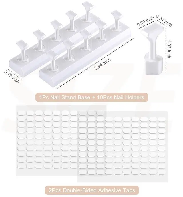 Alt view image 2 of 5 - Nail Practice Holder Stands with 200Pcs Double-Side Adhesive Tabs
