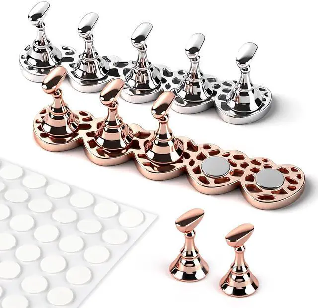 Main image of 2 Set Nail Stand for Press Ons, Strong Magnetism Nail Holder for Painting Nails with with 200PCS Reuseable Mounting Tapes, Nail Display and Practice Stand for Home DIY Beginner Salon Supplies