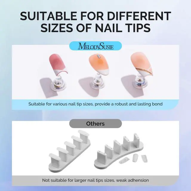 Alt view image 5 of 7 - Nail Stand for Press Ons, 2 Sets Blue Acrylic Magnetic Base for Painting Display Holder with Reusable Adhesive Putty for Home DIY Salon Supplies
