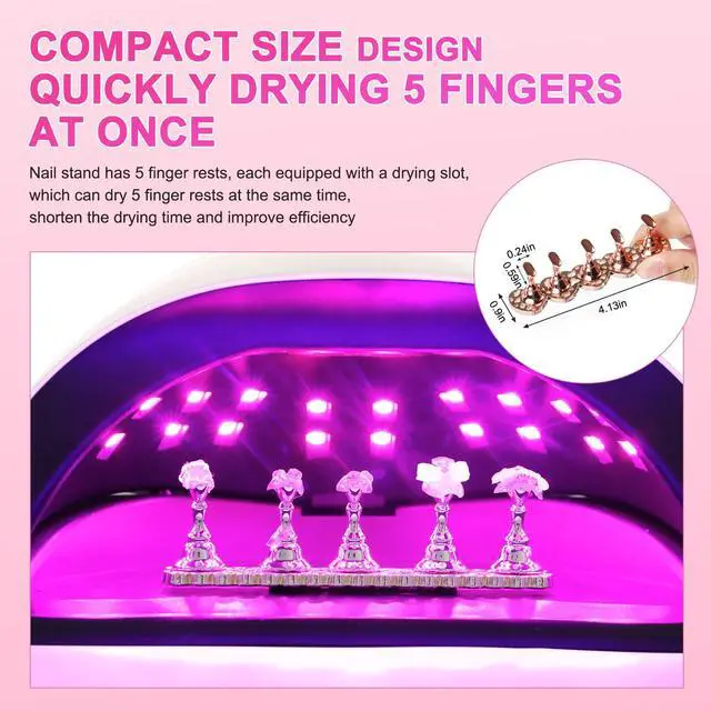 Alt view image 7 of 7 - 2 Set Nail Stand for Press Ons, Strong Magnetism Nail Holder for Painting Nails with with 200PCS Reuseable Mounting Tapes, Nail Display and Practice Stand for Home DIY Beginner Salon Supplies