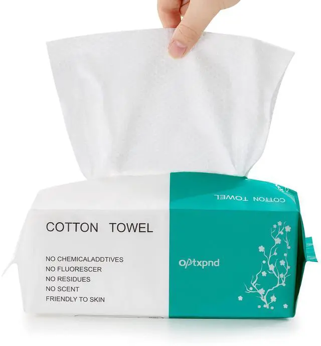 Main image of Disposable Face Towel Face Cloths for Washing Soft Cotton Towels Facial Cloths Towelettes for Washing and Drying for Cleansing and Skincare Office Makeup Remover