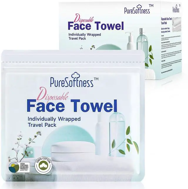 Main image of Travel Pack Disposable Face Towel, Individually Packed Each Re-sealable Bag Contains 5 Dry Towels, Makeup Remove and Face Wash, Business Trip, Camping, Fitness, Yoga (1 Pack, 5 Towels)
