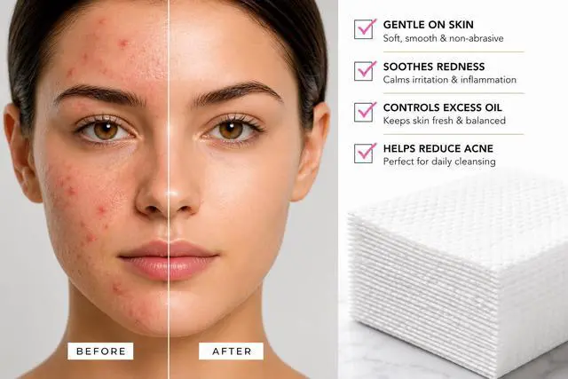 Alt view image 3 of 7 - XL Disposable Face Towels 50 Count Ultra-Soft Lint-Free Dry Facial Wipes, 100% Viscose Towels for Skincare, Makeup Removal & Sensitive Skin