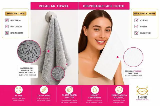 Alt view image 7 of 7 - XL Disposable Face Towels 50 Count Ultra-Soft Lint-Free Dry Facial Wipes, 100% Viscose Towels for Skincare, Makeup Removal & Sensitive Skin