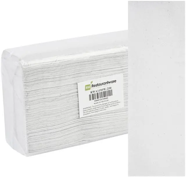 Main image of Multifold Paper Towels 250 Pack of 9.5 x 9.25 Inch Absorbent Hand Drying Towels Spill Cleaning Disposable White