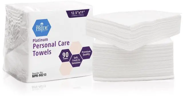 Main image of Ultra Soft Disposable Medical Paper Towels, Dry Cloths for Your Body, Disposable Hospital Wash Cloths, Unscented, 12.5''X11'', 90 Pack