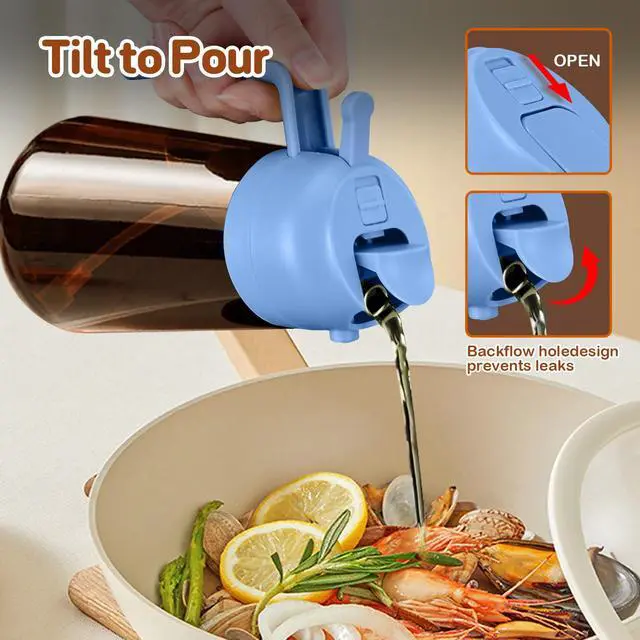 Alt view image 6 of 7 - 16oz/470ml Dark Brown Oil Sprayer for Cooking (SkyBlue)