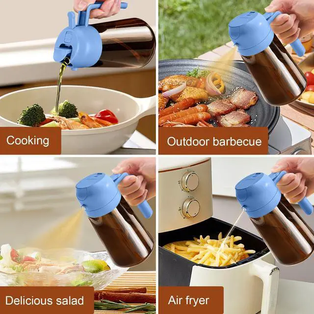 Alt view image 7 of 7 - 16oz/470ml Dark Brown Oil Sprayer for Cooking (SkyBlue)