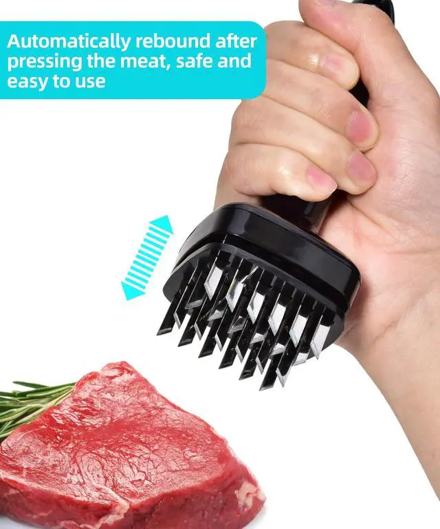 Alt view image 3 of 6 - Meat Tenderizer Needle Meat Hammer Mallet Tool Pounder For Tenderizing and Pounding Steak, Beef Pork Chicken BBQ And Poultry