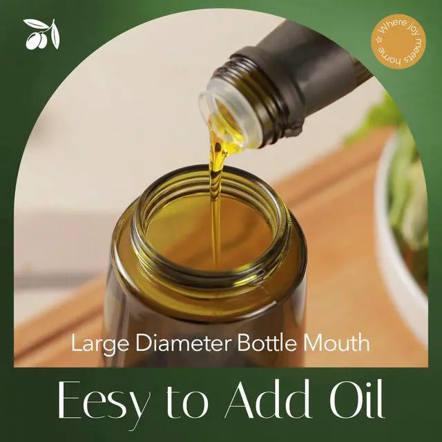 Alt view image 7 of 7 - 16oz/470ml Light-Blocking Dark Oil Sprayer for Cooking, 2 in 1 Olive Oil Dispenser Bottle for Kitchen, Dark Green Glass Oil Bottle, Food-Grade Oil Mister for Air Fryer, BBQ (PeachPink)