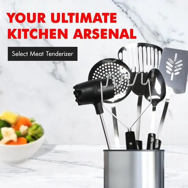 Alt view image 2 of 7 - Select Meat Tenderizer, 9.5 inch, Stainless Steel/Black