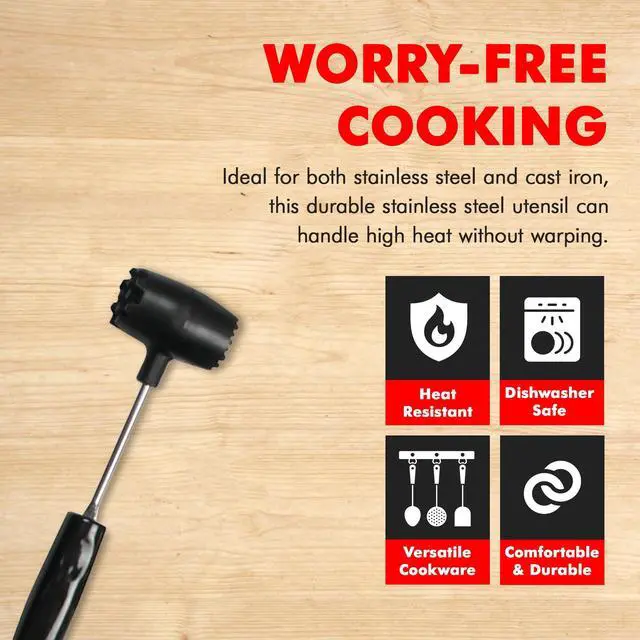Alt view image 3 of 7 - Select Meat Tenderizer, 9.5 inch, Stainless Steel/Black