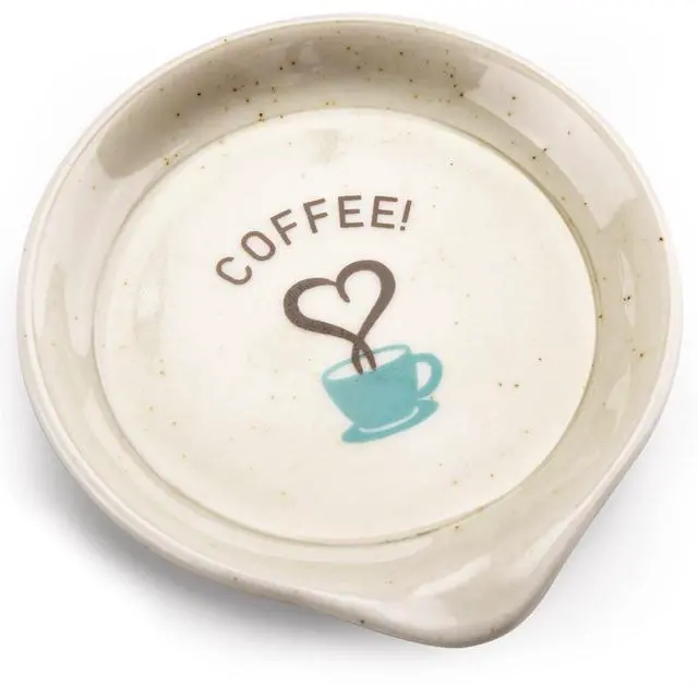 Main image of Coffee Spoon Rest, 3.5 Inch Ceramic Spoon Holder for Coffee Bar Accessories, Small Teaspoon Rest for Cafe Station Decor, Cute Farmhouse Cafe Bar Decor for Countertop, White