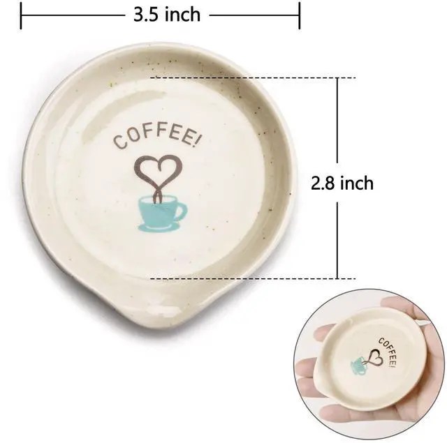 Alt view image 4 of 7 - Coffee Spoon Rest, 3.5 Inch Ceramic Spoon Holder for Coffee Bar Accessories, Small Teaspoon Rest for Cafe Station Decor, Cute Farmhouse Cafe Bar Decor for Countertop, White