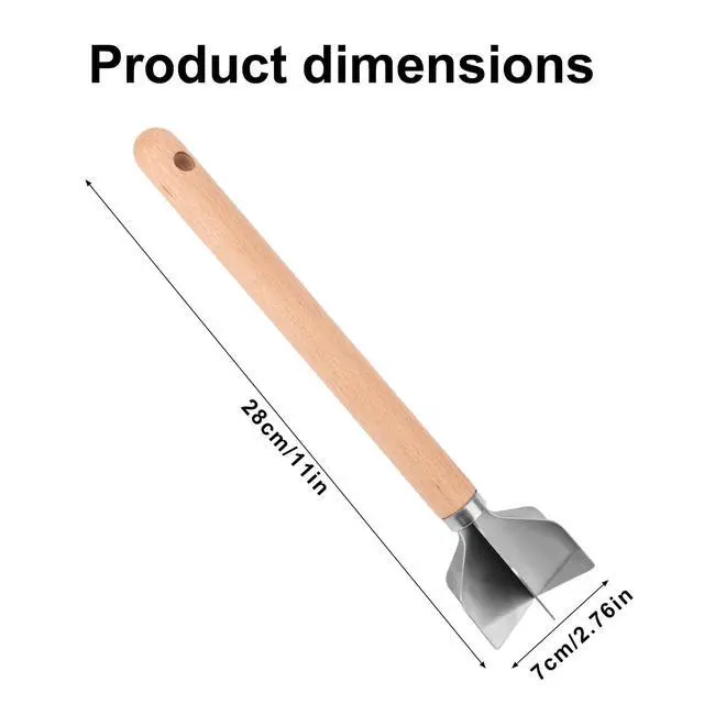 Alt view image 2 of 7 - Stainless Steel Meat Chopper, 28x7cm/11x2.76in 6-Blade Multi-Functional Stainless Steel Meat Masher Ground Beef Chopper Tool with Wooden Handle for Home Kitchen Meal Preparation