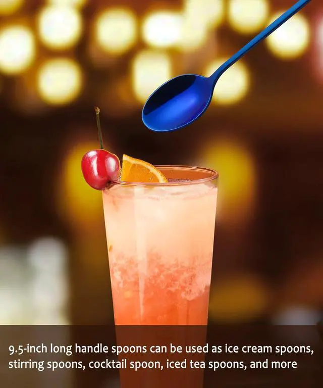 Alt view image 5 of 6 - 9.5" Long Spoons for Ice Tea ice Cream Coffee Stirring Stainless Steel 4 Pc