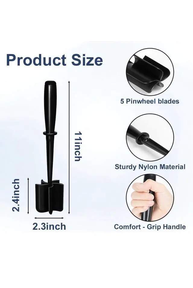 Alt view image 2 of 7 - Meat Chopper, 5 Curve Blades Ground Beef Masher, Heat Resistant Meat Masher Tool for Hamburger Meat, Ground Beef, Turkey and More, Nylon Hamburger Chopper Utensil Non-scratch Utensils