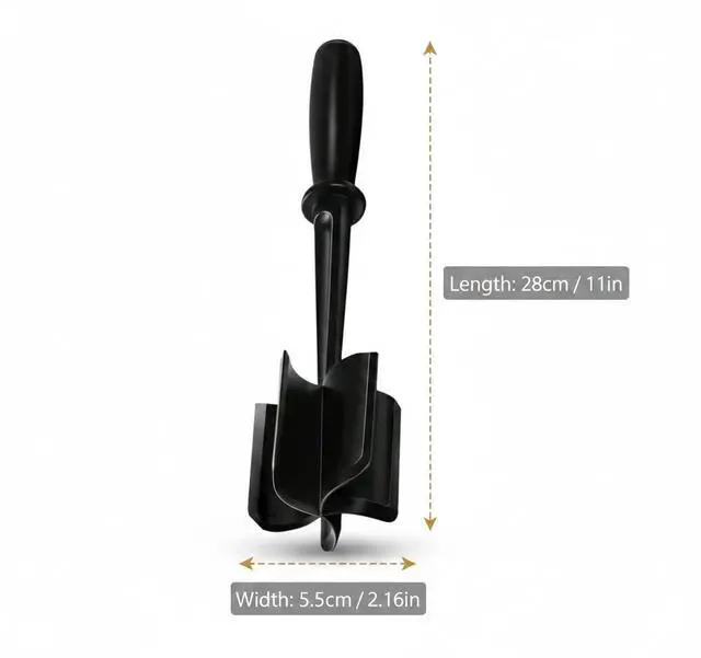 Alt view image 2 of 5 - Ground Beef Chopper Tool, Meat Masher and Smasher, Heat-Resistant Nylon, Dishwasher Safe, Black (1)