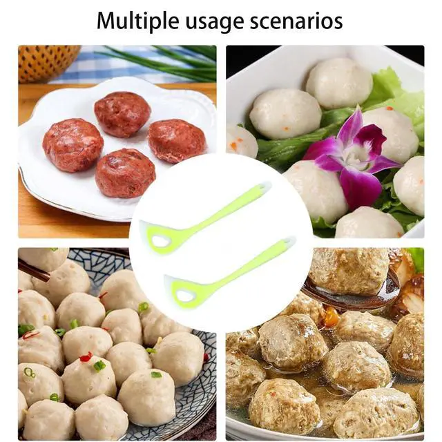 Alt view image 4 of 5 - 2 Pieces Meatball Maker, Scoop Ball Maker Non-Stick Meatball Maker Meat Baller Spoon, Fish Ball Spoon with Comfortable Practical Meatball Making Tool