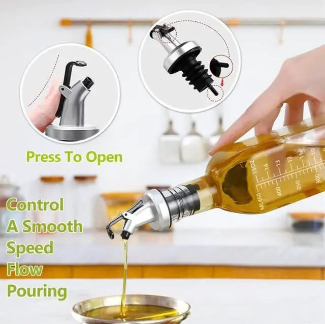 Alt view image 3 of 5 - 5 Pack Oil Spouts, Olive Oil Vinegar Bottle Stopper Dispenser