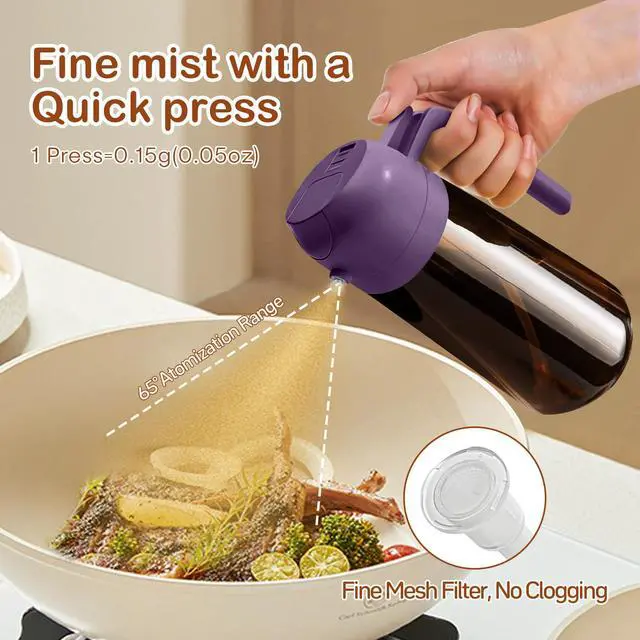 Alt view image 5 of 7 - 16oz/470ml Dark Brown Oil Sprayer for Cooking (Purple)