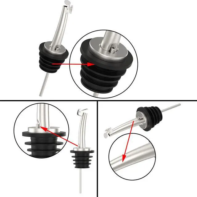 Alt view image 4 of 7 - 2 Pcs Oil Spout Liquor Bottle Pourer Spouts