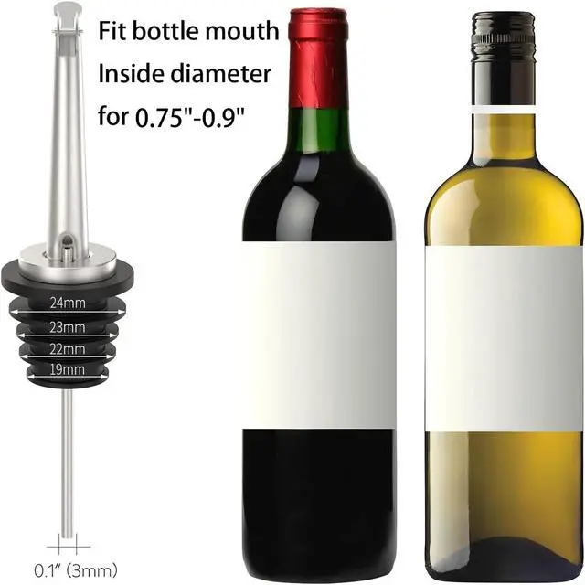 Alt view image 2 of 7 - 2 Pcs Oil Spout Liquor Bottle Pourer Spouts