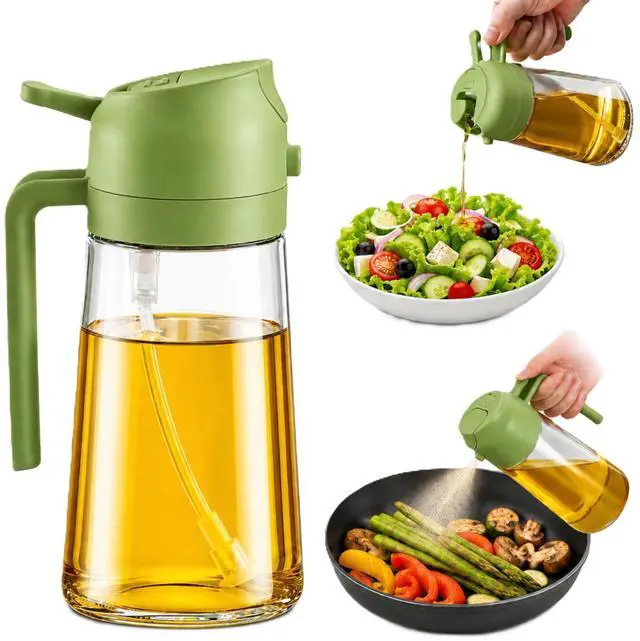 Main image of Oil Sprayer for Cooking, 16oz/470ml 2-in-1 Glass Olive Oil Dispenser