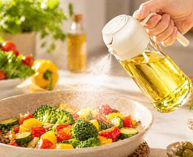 Alt view image 3 of 7 - Oil Sprayer for Cooking, 16oz/470ml 2-in-1 Glass Olive Oil Dispenser