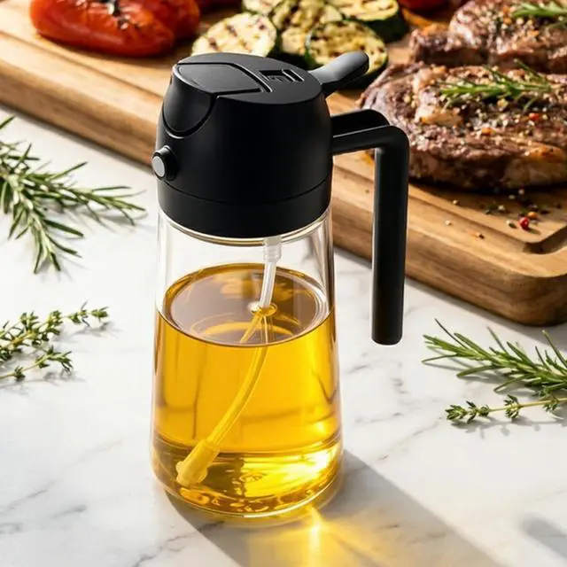 Alt view image 6 of 7 - Oil Sprayer for Cooking, 16oz/470ml 2-in-1 Glass Olive Oil Dispenser