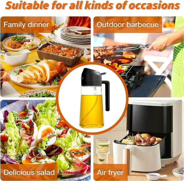 Alt view image 7 of 7 - Oil Spray Bottle for Cooking16oz Glass Olive Oil Sprayer