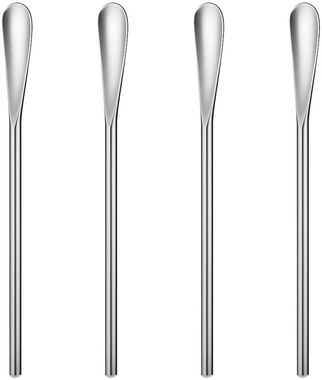 Main image of 4PCS Stainless Steel Coffee Stirring Spoon, 5inch Coffee Stirrers Ice Tea Spoon, Beverage Cocktail Stirrers Stir, Tiny Salt Condiment Spoons, Drink Mixing Spoons