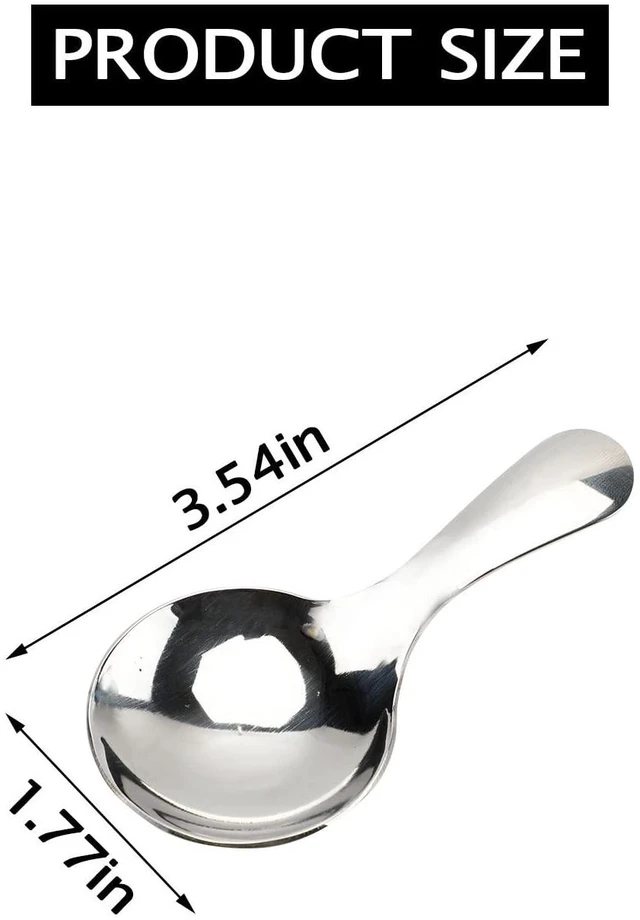 Alt view image 2 of 6 - 6-Piece Small Stainless Steel Spice Spoons - Canister Scoops for Condiments, Honey, Coffee, Tea, Salt, Jam, Mustard & Ice Cream