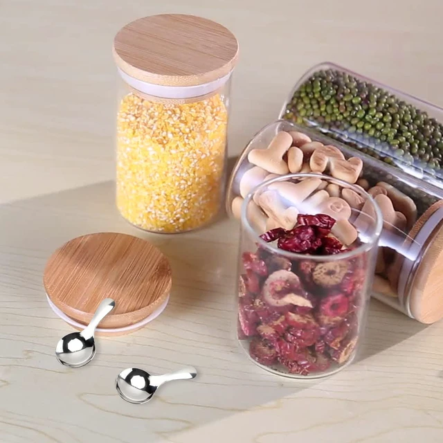 Alt view image 4 of 6 - 6-Piece Small Stainless Steel Spice Spoons - Canister Scoops for Condiments, Honey, Coffee, Tea, Salt, Jam, Mustard & Ice Cream