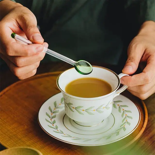 Alt view image 4 of 6 - 5 Pieces Glass Spoons for Coffee Teaspoons Glass Stirring Spoon Rod 5.9 inch Coffee Stirrers Ice Tea Spoon Glass Mixing Spoon for Tea SugarHome Bar Party