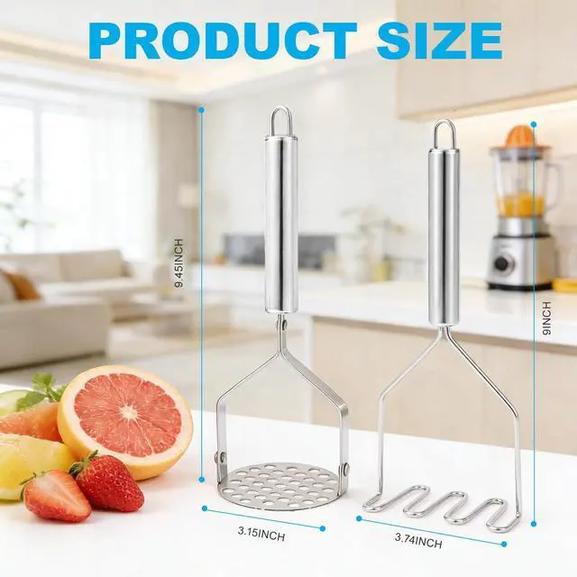 Alt view image 2 of 7 - 2PCS Potato Masher Set, Stainless Steel Smasher Kitchen Tools