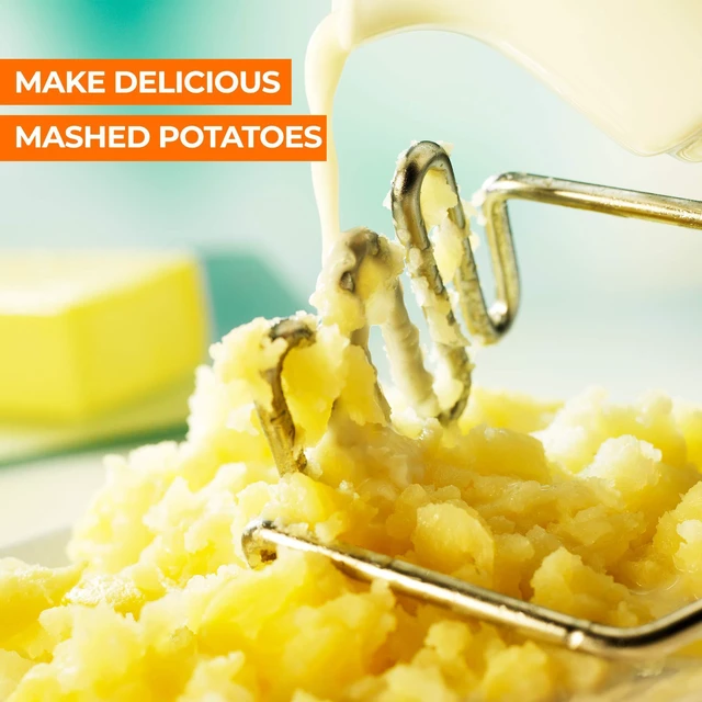 Alt view image 5 of 6 - Stainless Steel Potato Masher Heavy-Duty, Non-Scratch, Dishwasher-Safe Masher with Food-Grade Silicone for Smooth & Fluffy Mashed Potatoes, Avocados & More Sturdy & Durable Design