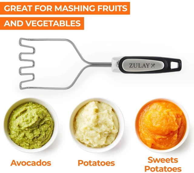 Alt view image 3 of 6 - Stainless Steel Potato Masher Heavy-Duty, Non-Scratch, Dishwasher-Safe Masher with Food-Grade Silicone for Smooth & Fluffy Mashed Potatoes, Avocados & More Sturdy & Durable Design