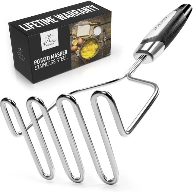 Main image of Stainless Steel Potato Masher Heavy-Duty, Non-Scratch, Dishwasher-Safe Masher with Food-Grade Silicone for Smooth & Fluffy Mashed Potatoes, Avocados & More Sturdy & Durable Design