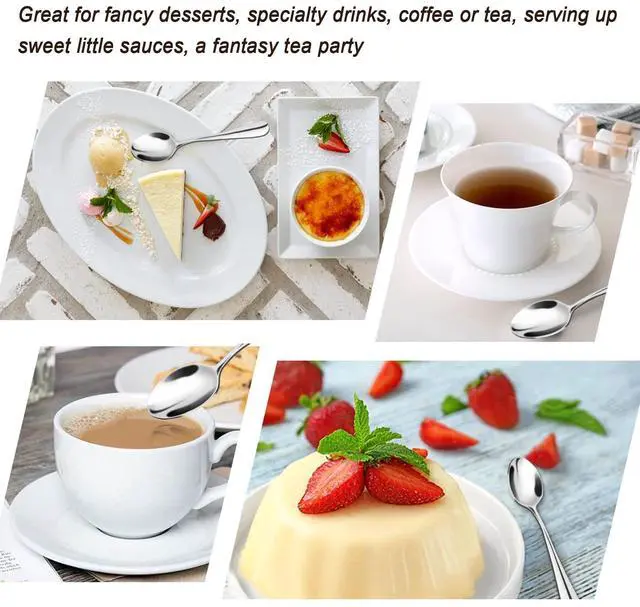 Alt view image 3 of 6 - Demitasse Espresso Spoons, Mini Coffee Spoon, 4.9 Inch Stainless Steel Small Spoons for Dessert, Tea,Set of 6