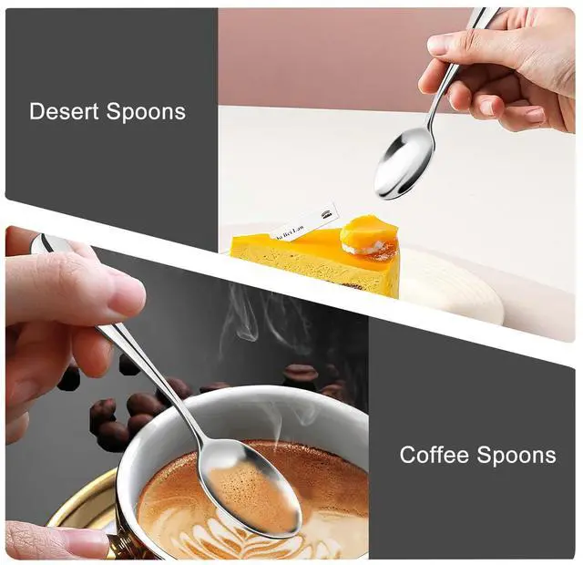 Alt view image 5 of 6 - Demitasse Espresso Spoons, Mini Coffee Spoon, 4.9 Inch Stainless Steel Small Spoons for Dessert, Tea,Set of 6