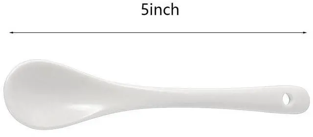 Alt view image 2 of 6 - Set of 6 Premium White Porcelain Coffee Spoons for Espresso, Tea, Sauces, and Desserts,(13cm,5.12inch)