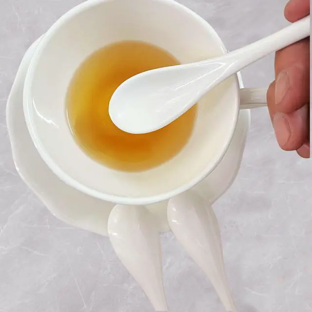 Alt view image 6 of 7 - 6PCS Porcelain White Coffee Spoons Espresso Tea Sauce and Desserts Ceramic Spoons